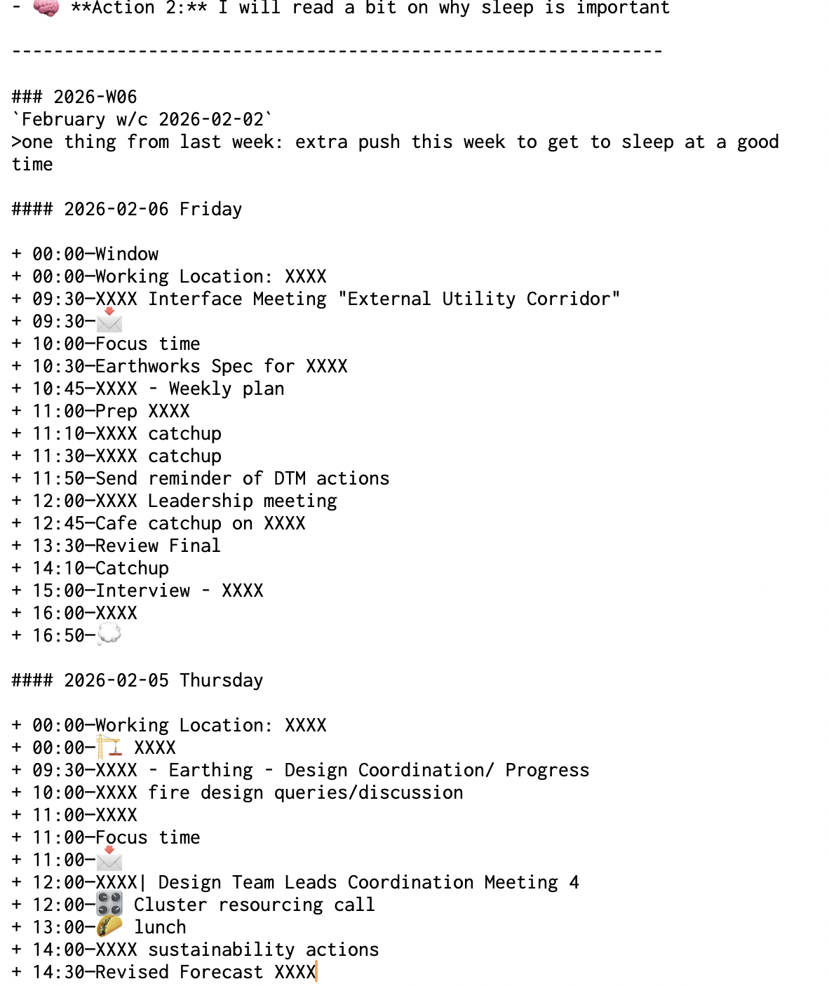 Plain text PLANNER